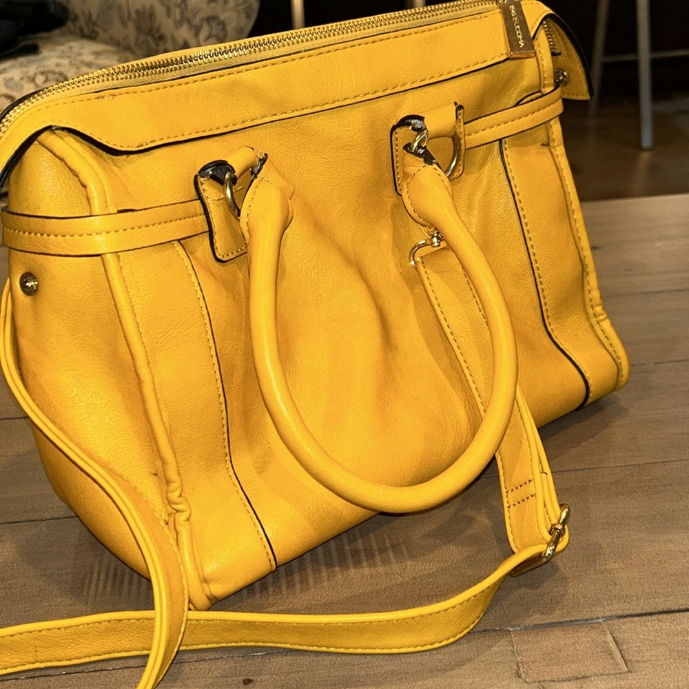 Big Buddha Satchel Crossbody Gold Yellow Color - Picture 5 of 9